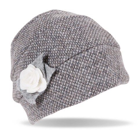 Gorro textura con flor 32